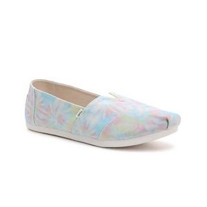 🔥TOMS 7.5 TIE DYE PASTEL BLUE PINK GREEN YELLOW WHITE ICONIC ALPARGATA SLIP-ON
